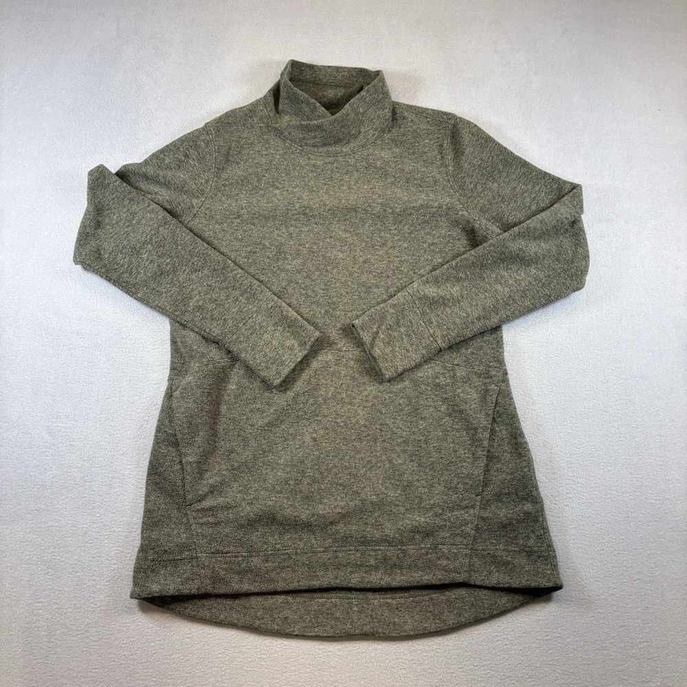 Duluth‎ Trading Women's Medium Olive Green Fleece Mock Neck Pullover Top M